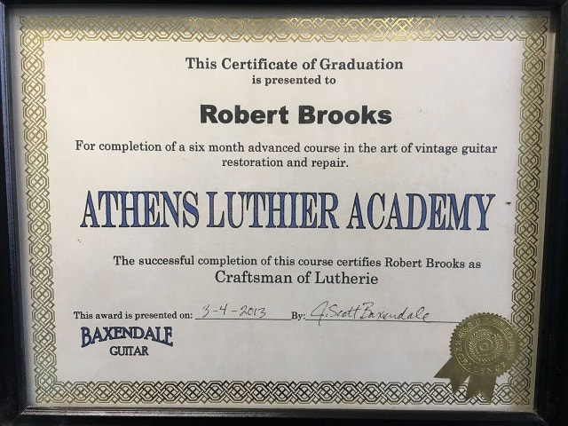 Robert Brooks luthier diploma